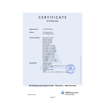 360_380-DC EV Charging Station CE Certificate