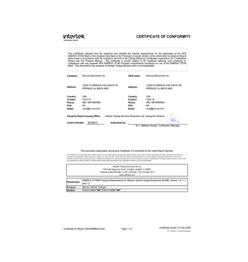 360_380-AC EV Charger ENERGY STAR Certificate